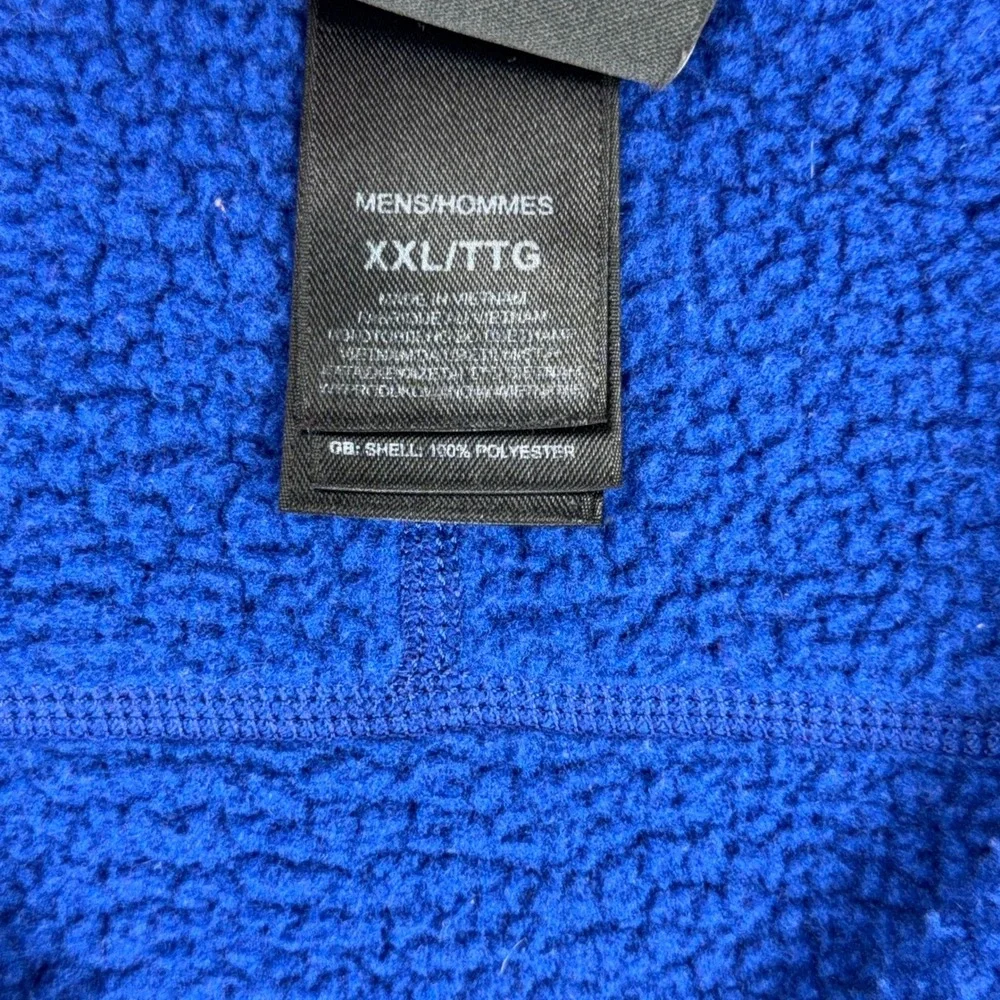 The North Face Fleece Mens 2XL Blue Grid Waffle Knit 1/4 Zip Pullover Outdoor